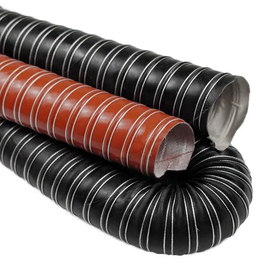 High Temperature Heat Resistant Flexible Silicone Coated Glass Fiber Duct Hose 51 125 150 160 200 250mm Silicone Duct Hose Pipe 